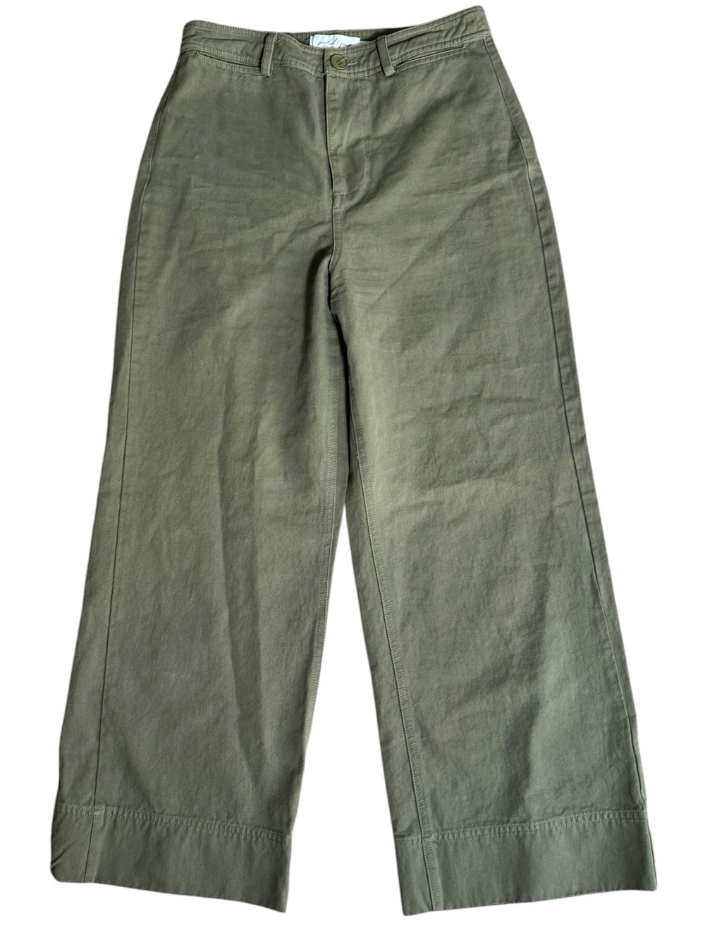 Petal & Pup Lawrence Olive Green Wide-Leg Cropped Pants
